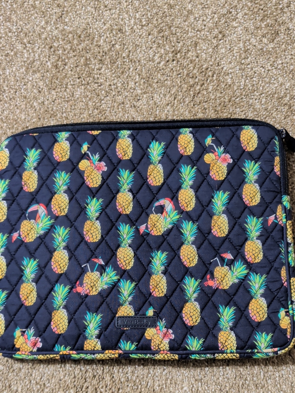 Quilted Pineapple Print Tablet Sleeve - Picture 3 of 6